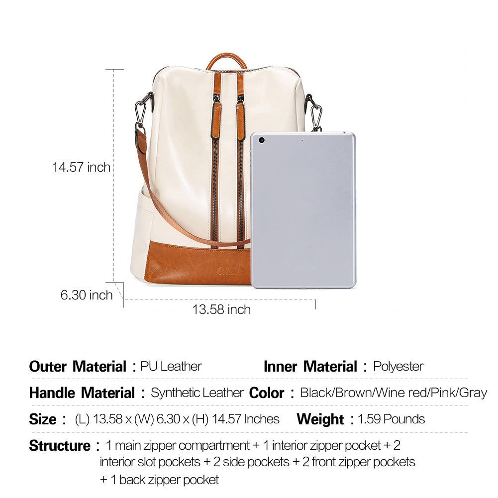 Greene Vegan Soft Leather Backpack Leather Purse For Work And Study