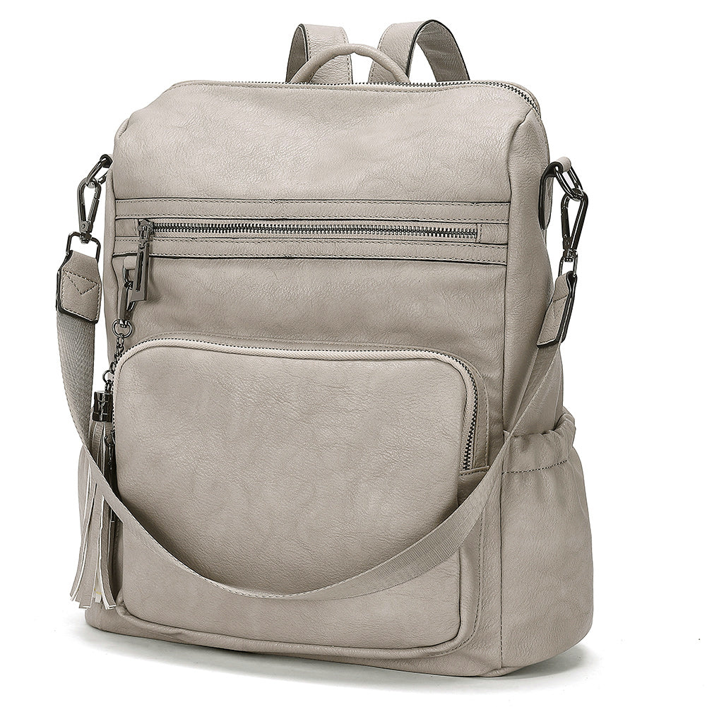 Greene Women's Leather Backpack Purse For Commuting | Two-Toned Vintage