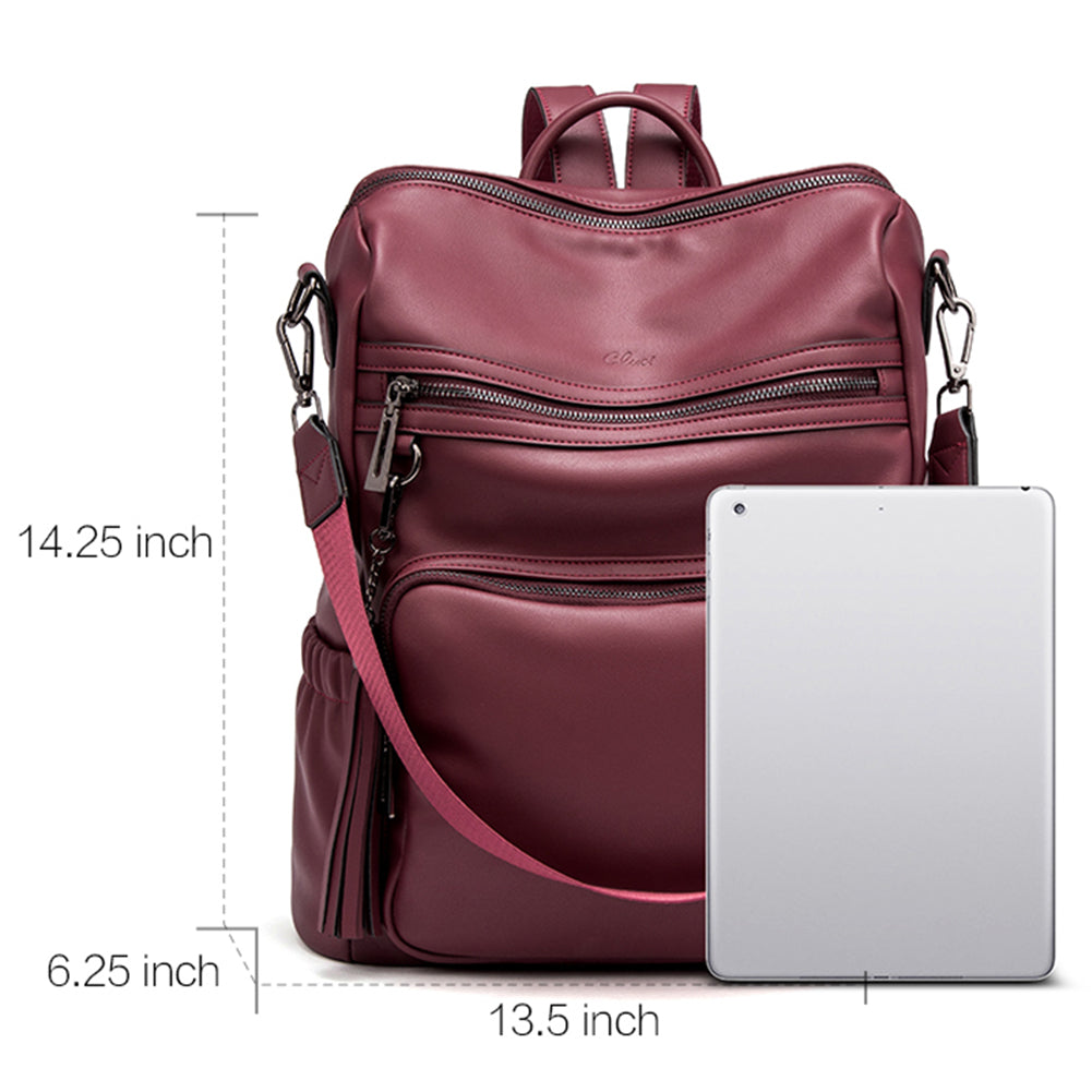 Greene Luxury Vintage Women's Leather Backpack Purse For Commuting