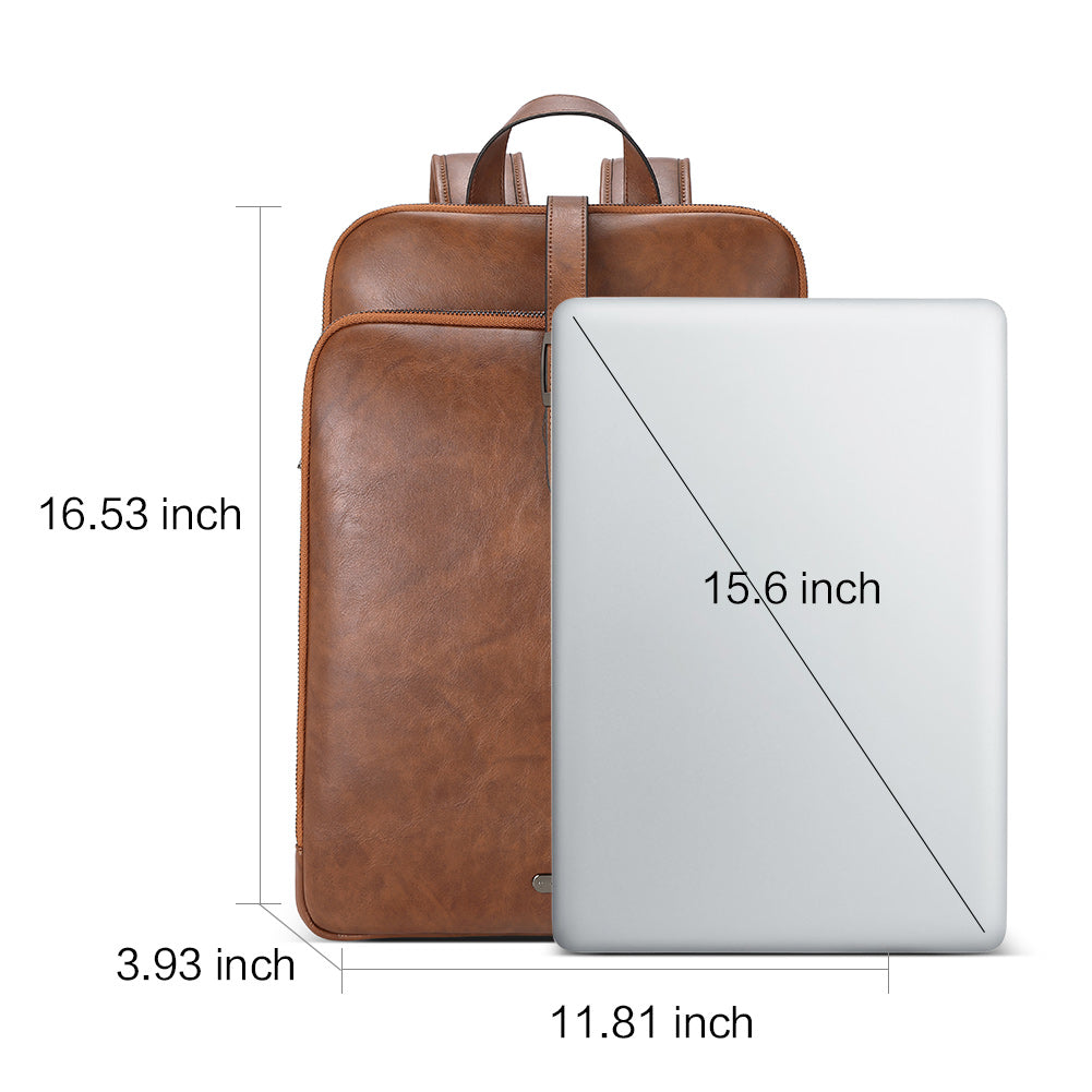 Koch Genuine Leather 15.6 Inch Laptop Backpack Purse For Women