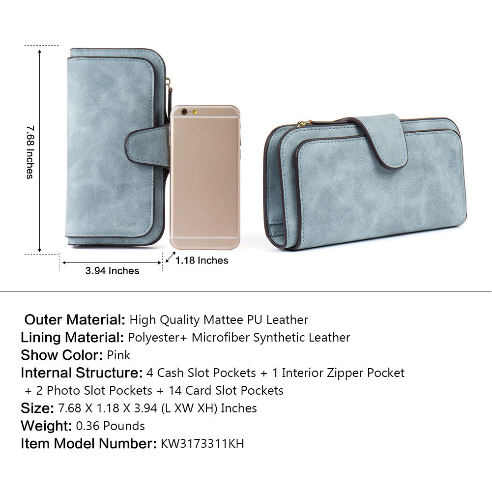 Cathy Luxury Women's Vegan Leather Wallet With Zipper