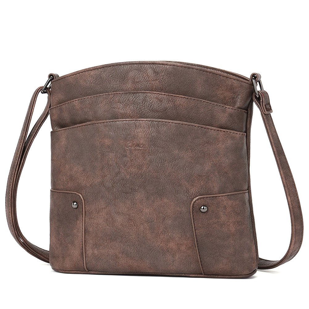 Amos Triple Pockets Vintage Crossbody Bag
