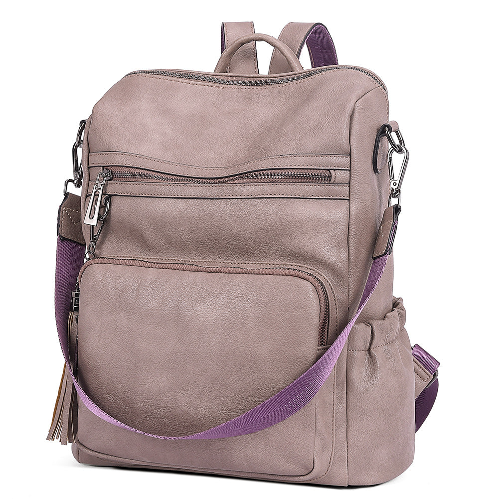 Greene Women's Leather Backpack Purse For Commuting | Two-Toned Vintage