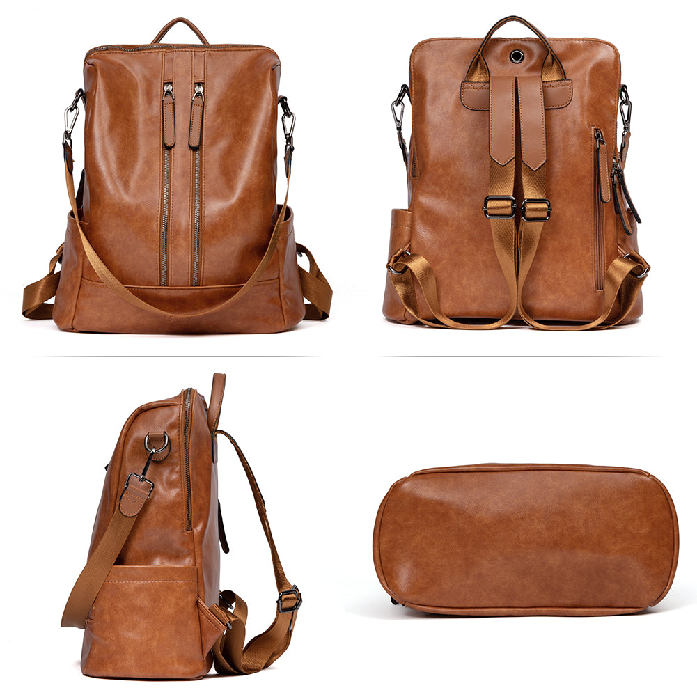Greene Vegan Soft Leather Backpack Leather Purse For Work And Study