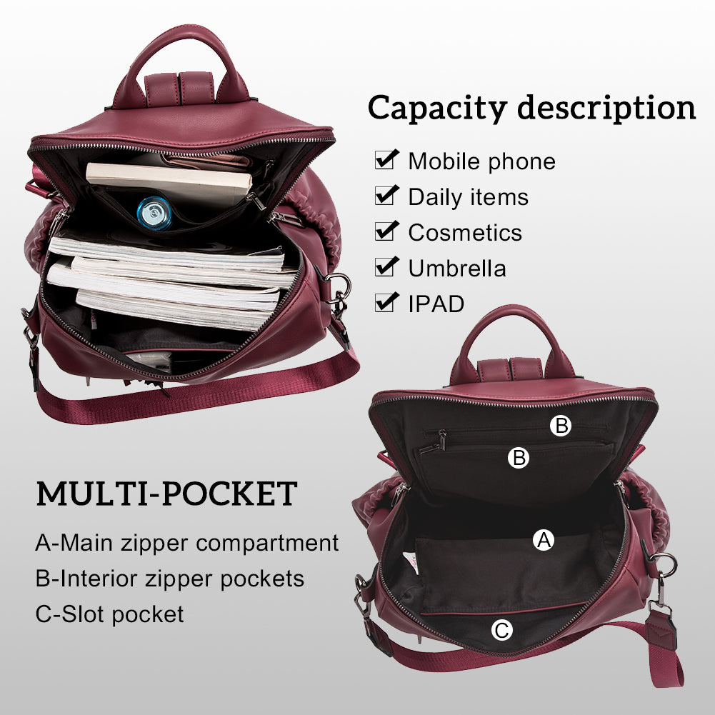 Greene Luxury Vintage Women's Leather Backpack Purse For Commuting