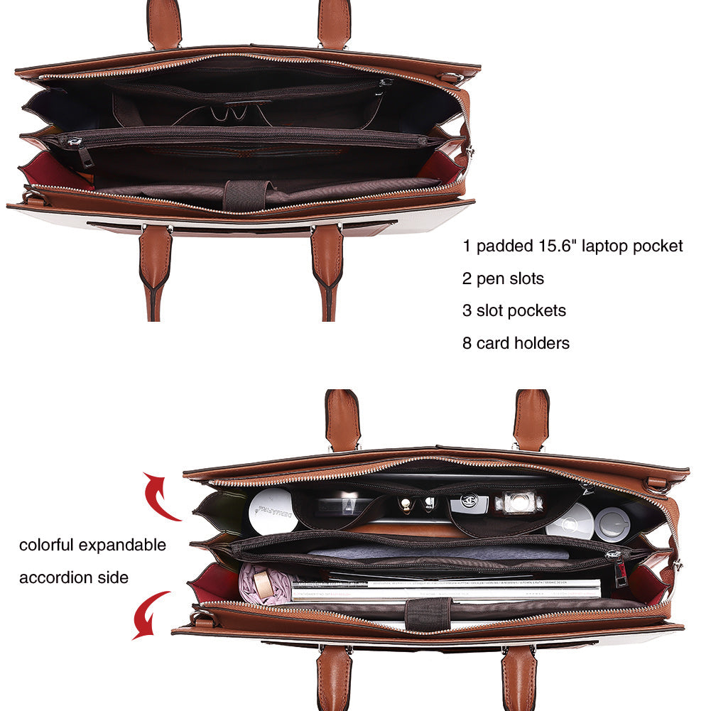 Lauren Refined Leather Briefcase For Women For Daily Use