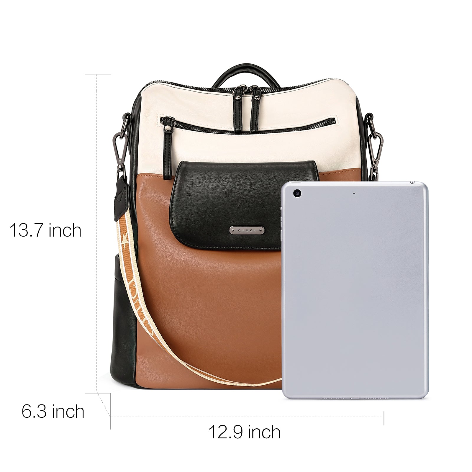 CLUCI Leather Backpack Purse for Women, Large Fashion Convertible Anti-theft, Travel Backpack Purses