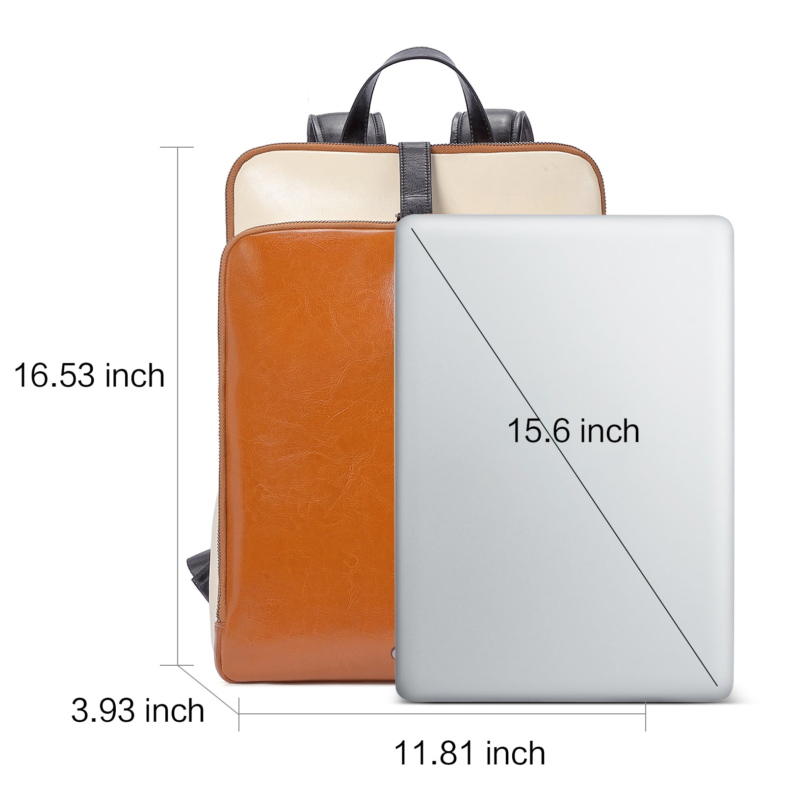 Koch Genuine Leather 15.6 Inch Laptop Backpack Purse For Women
