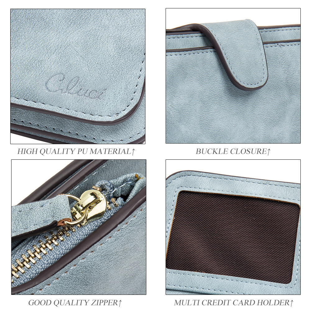 Cathy Luxury Women's Vegan Leather Wallet With Zipper
