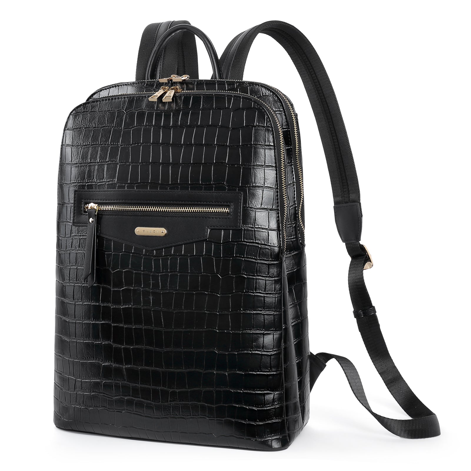 CLUCI Leather Laptop Backpack for Women 15.6 inch Computer Bag Travel Business Daypack