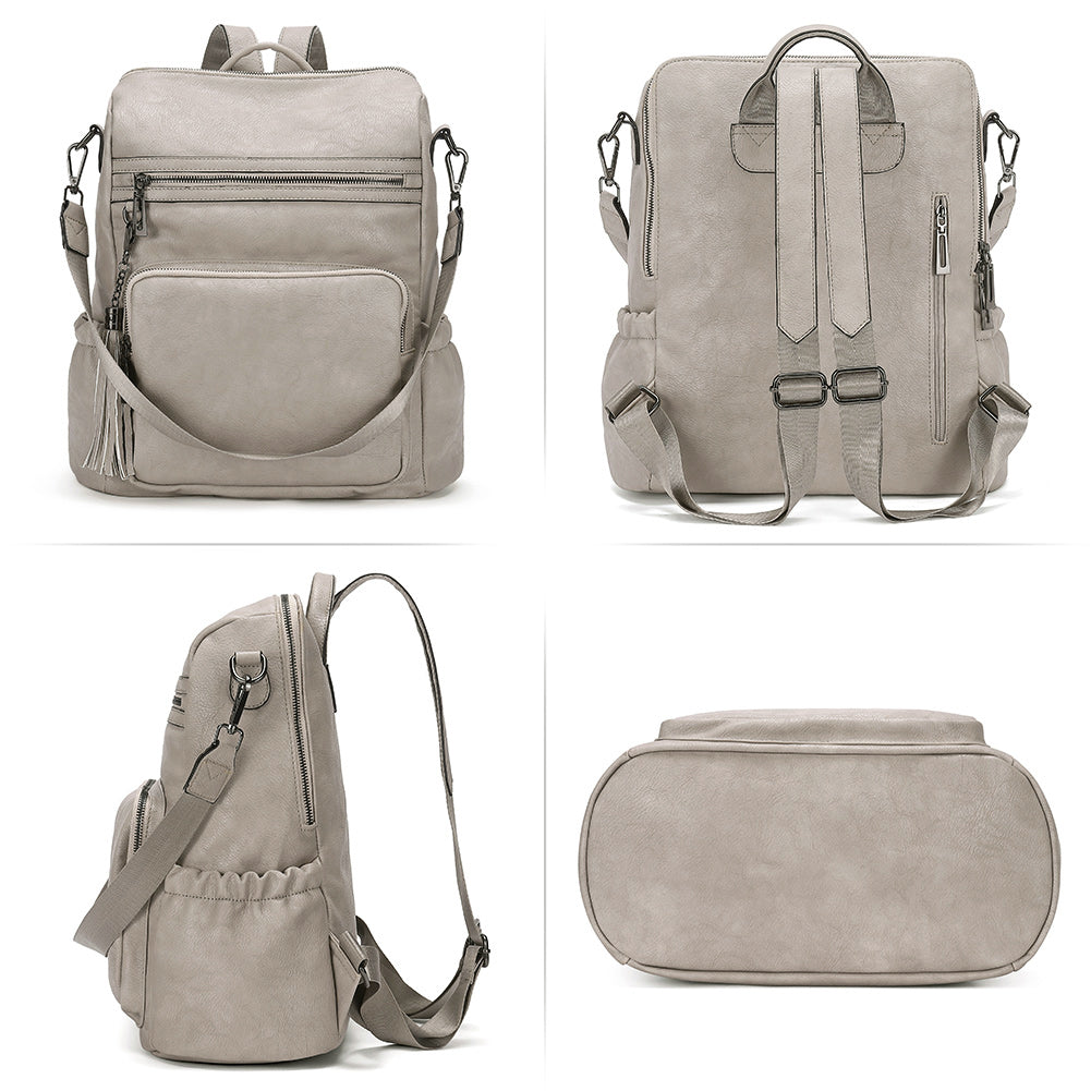 Greene Women's Leather Backpack Purse For Commuting | Two-Toned Vintage