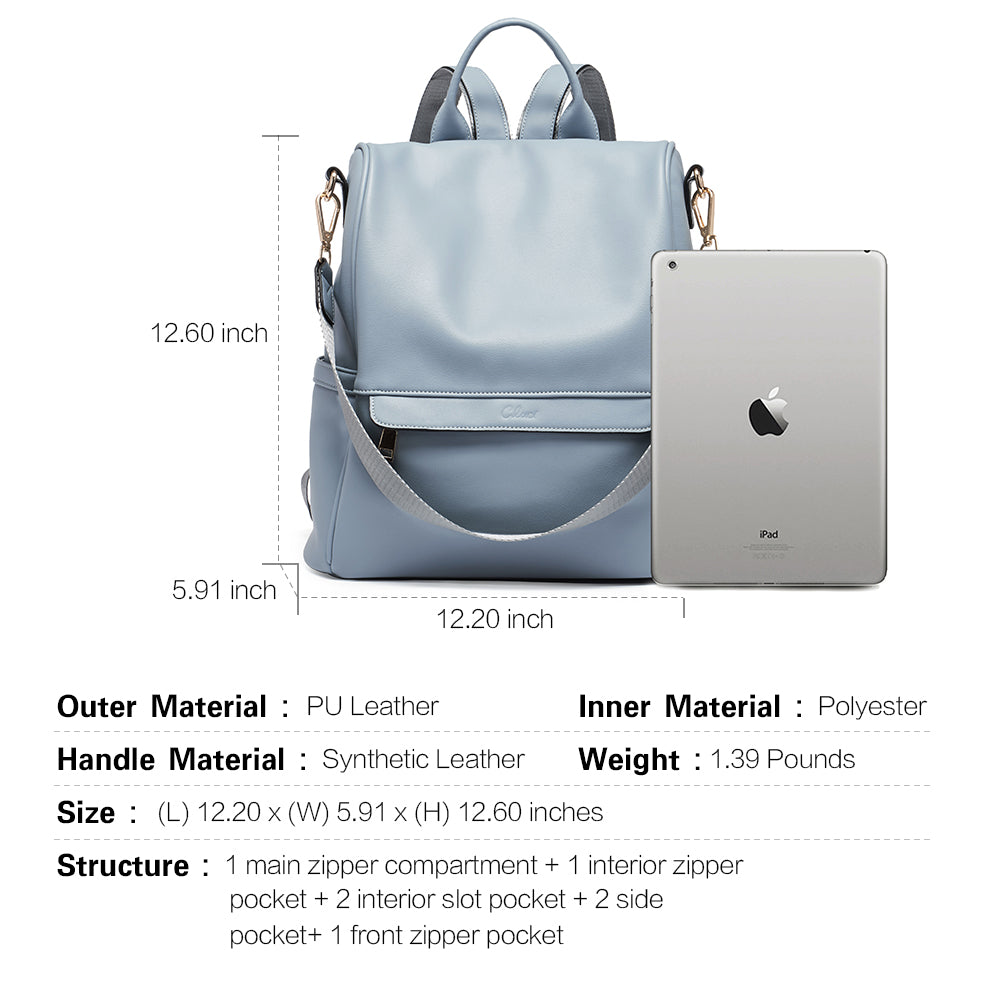 Greene Multi-Purpose Carry Way Vegan Leather Backpack Purse For Women