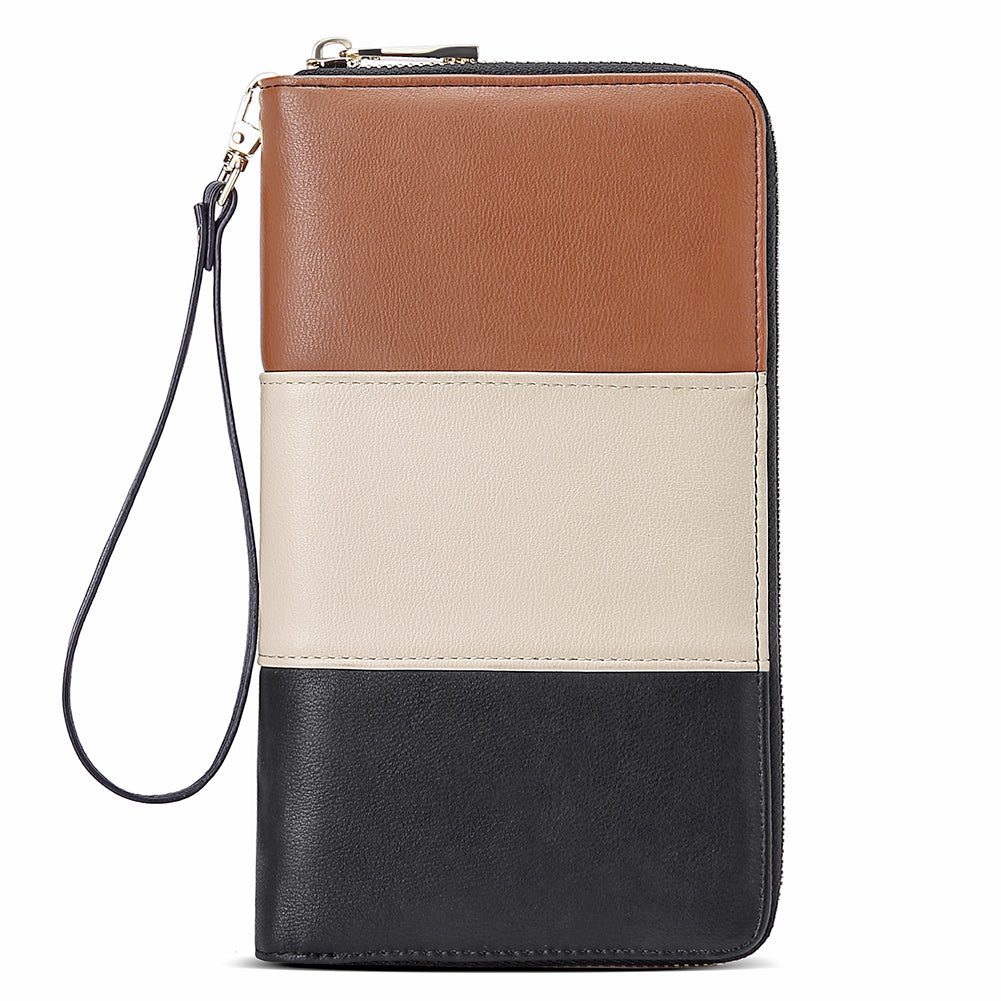 CLUCI Women Wallet Leather RFID Blocking With Wristlet