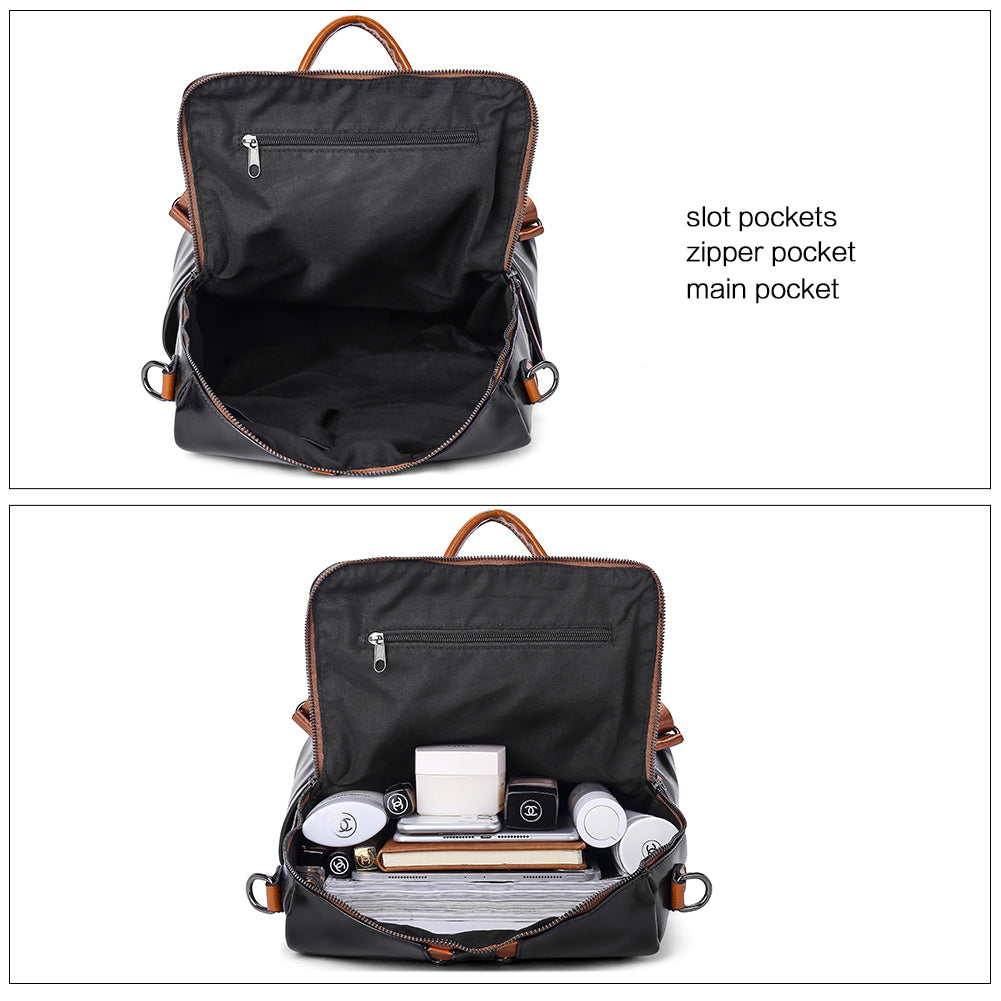 Greene Vegan Soft Leather Backpack Leather Purse For Work And Study