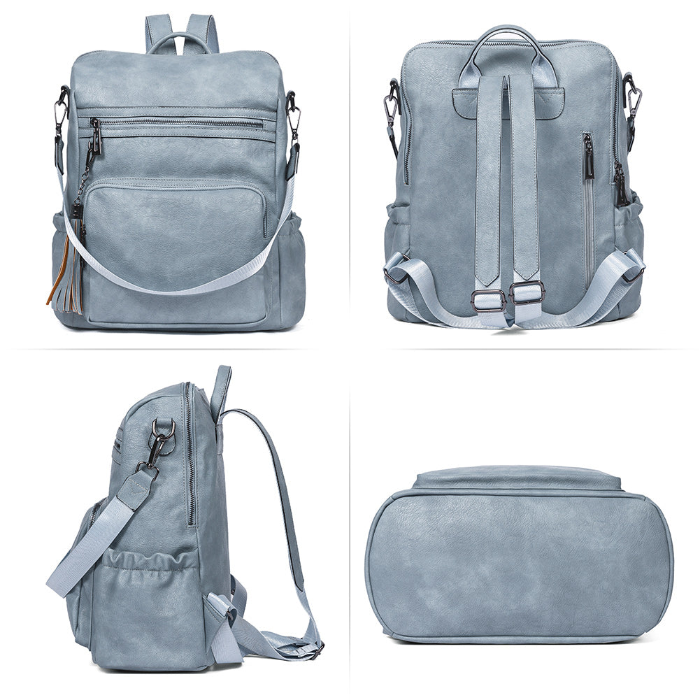 Greene Women's Leather Backpack Purse For Commuting | Two-Toned Vintage