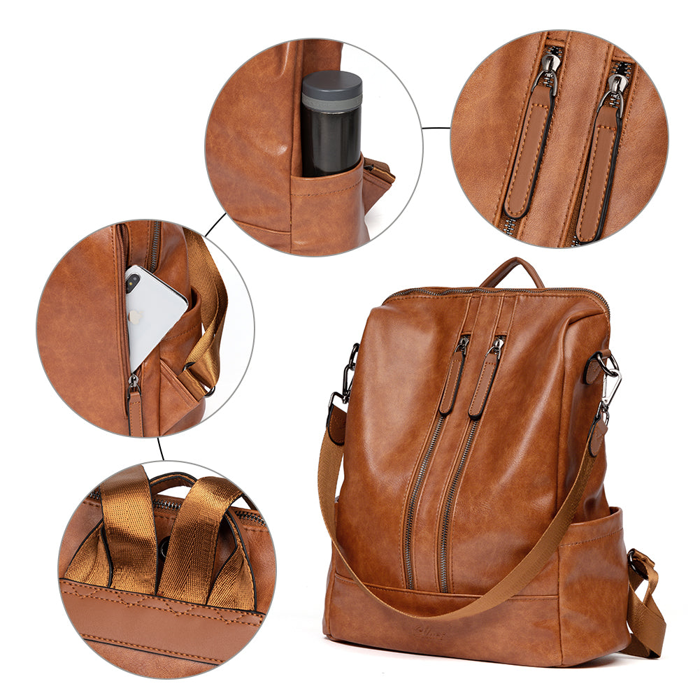 Greene Vegan Soft Leather Backpack Leather Purse For Work And Study