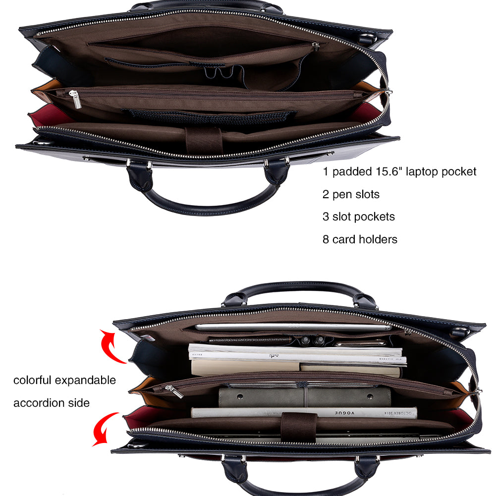 Lauren Refined Leather Briefcase For Women For Daily Use
