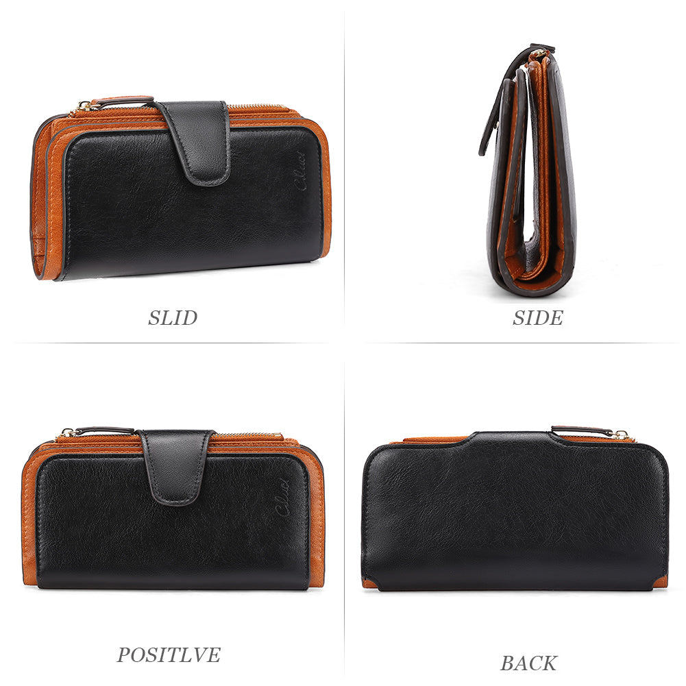 Cathy Luxury Women's Vegan Leather Wallet With Zipper