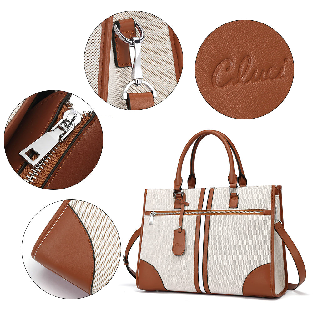 Lauren Ladies Wax Leather Briefcase Purse Laptop Bag