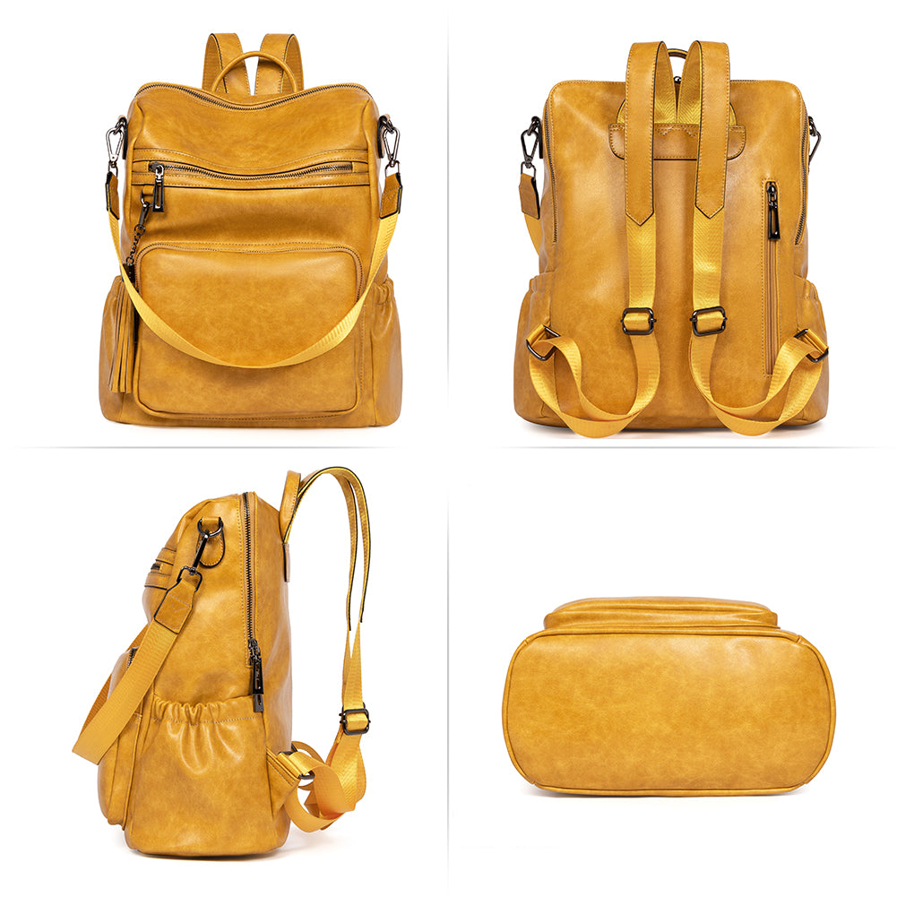 Greene Women's Leather Backpack Purse For Commuting | Oil Wax