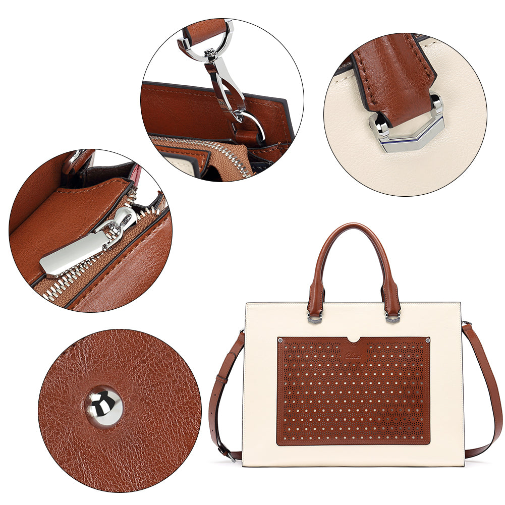 Lauren Refined Leather Briefcase For Women For Daily Use