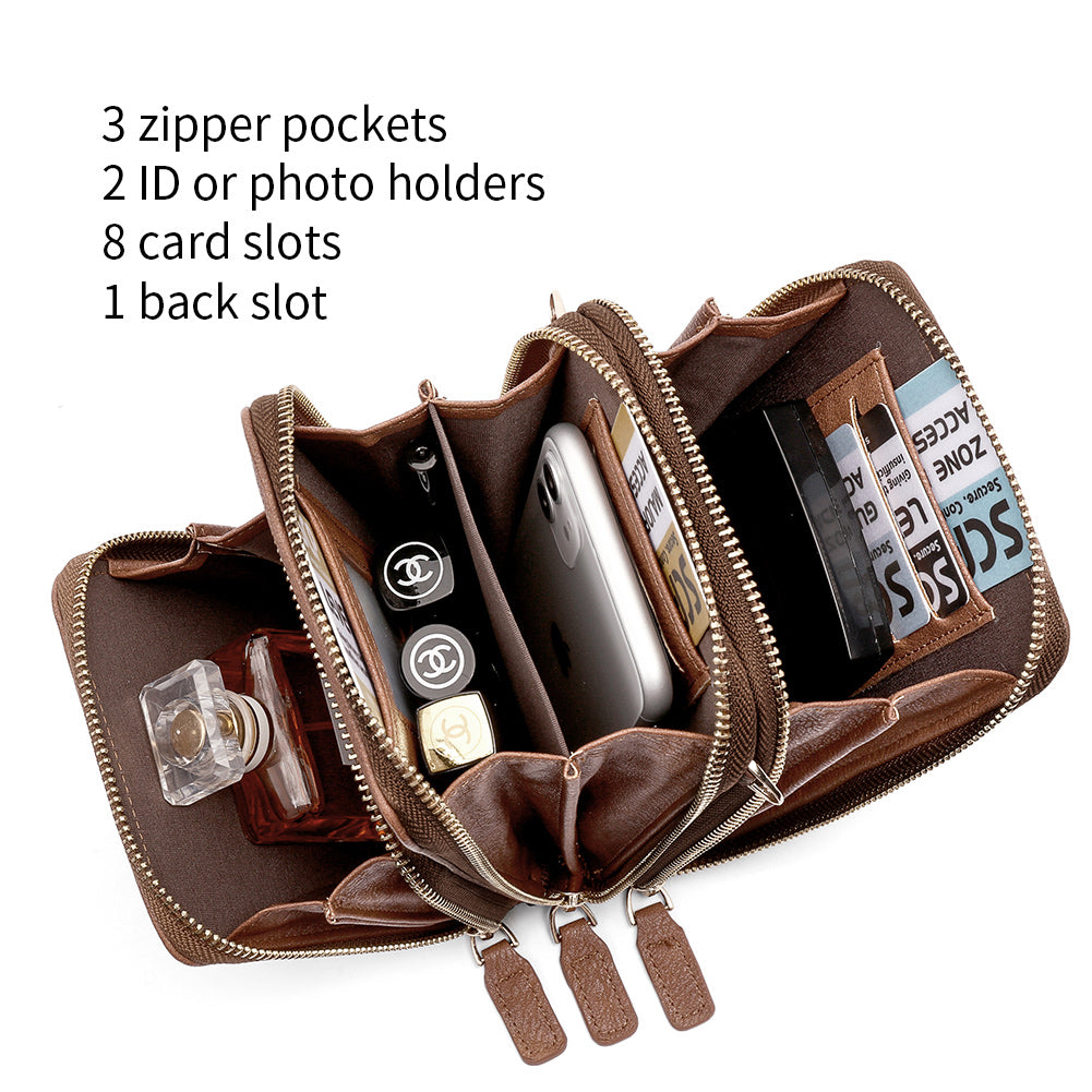 CLUCI Small Crossbody Bag for Women Leather Cellphone Shoulder Purses Fashion Travel Designer Wallet