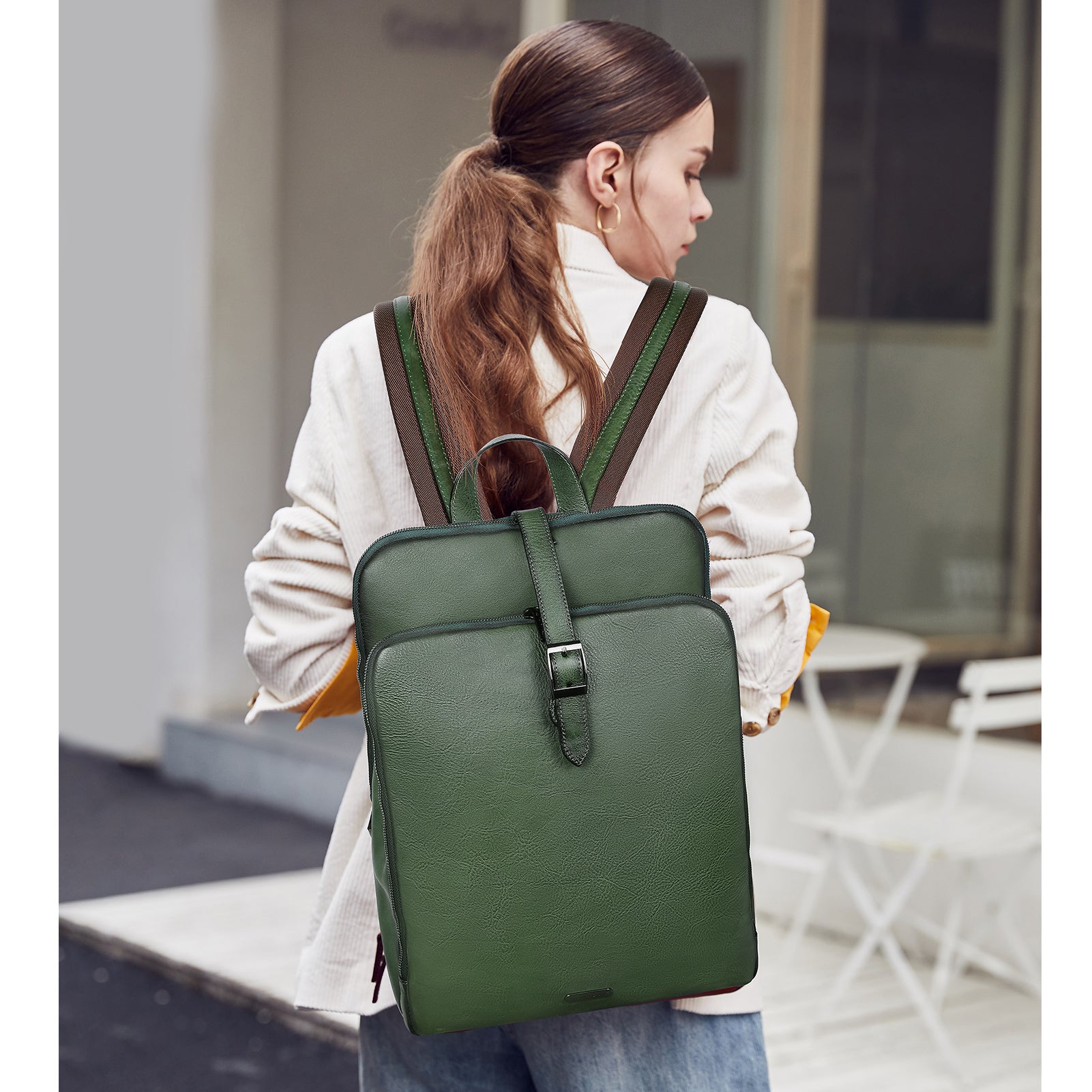 Koch Vintage Full Grain Vegetable Tanned Leather Backpack For Work
