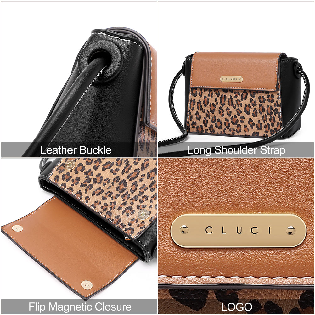 CLUCI Small Crossbody Bags for Women Vegan Leather Flap Fashion Ladies Travel Shoulder Purse with Adjustable Strap