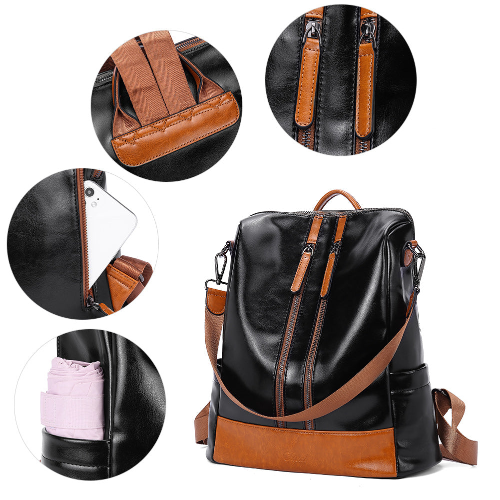 Greene Vegan Soft Leather Backpack Leather Purse For Work And Study