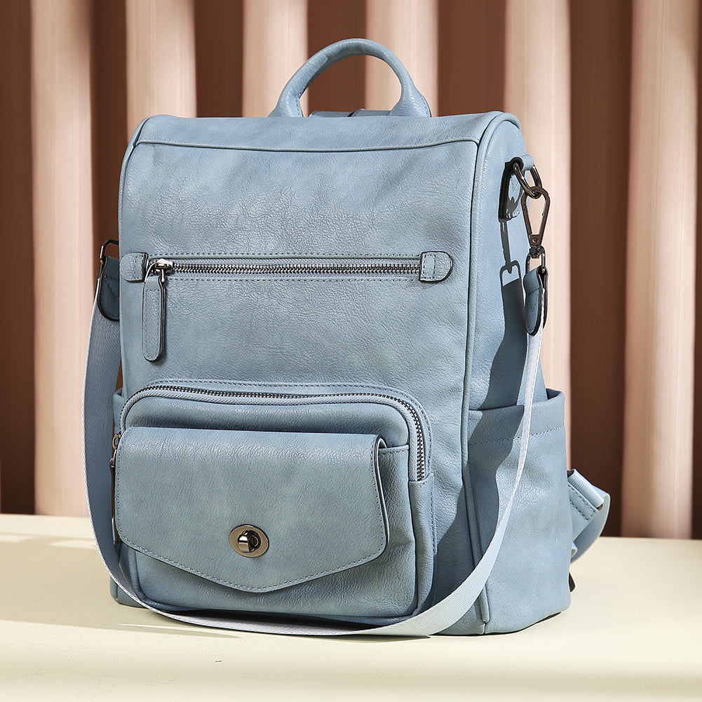 Greene Anti-Theft Vegan Leather Laptop Backpack Women's