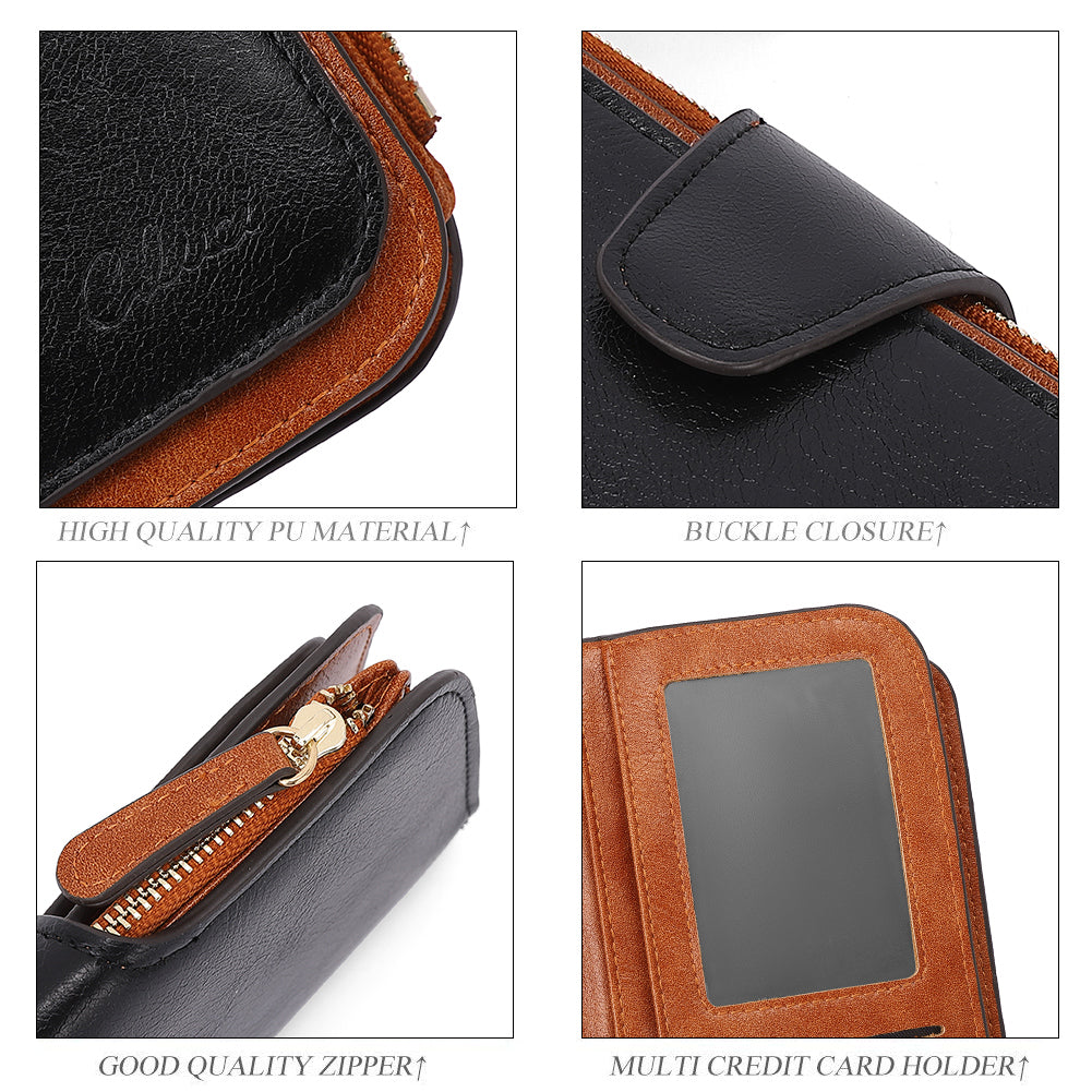 Cathy Luxury Women's Vegan Leather Wallet With Zipper