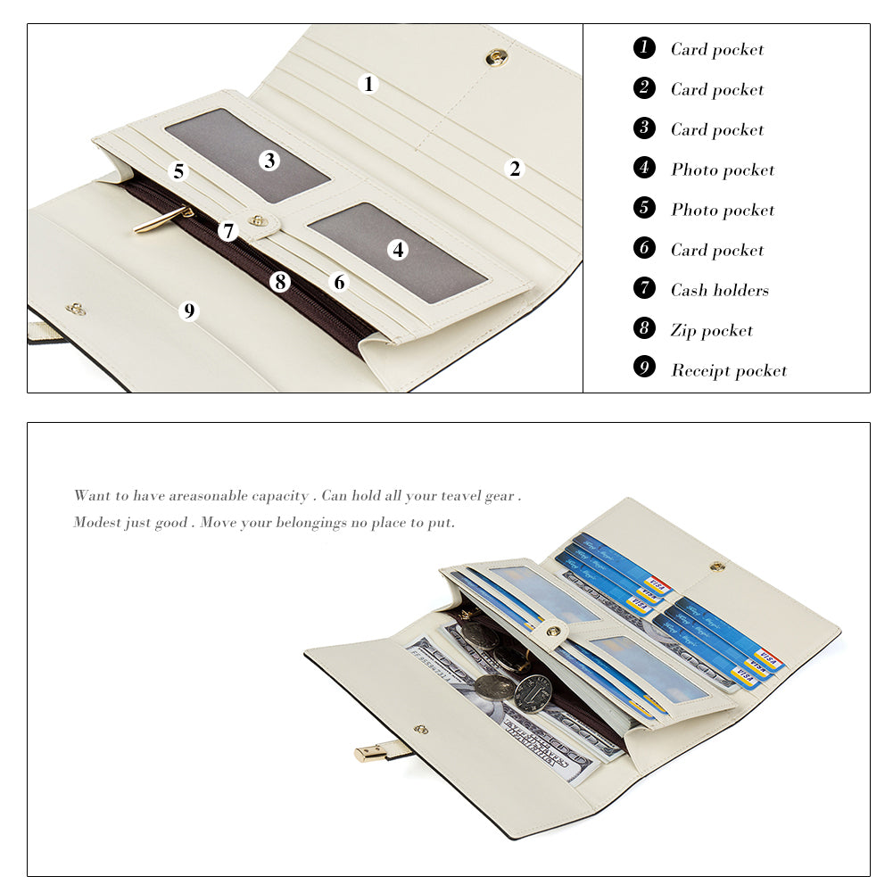 Mile Lightweight Designer Tri-Fold Wallet For Iphone For Women