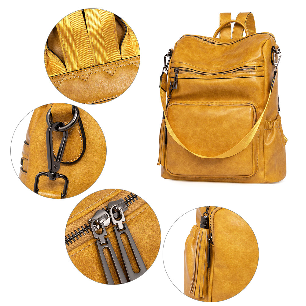 Greene Women's Leather Backpack Purse For Commuting | Oil Wax