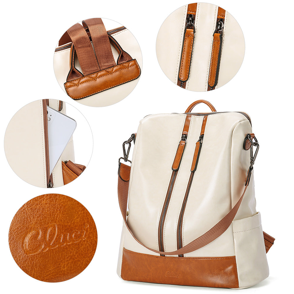 Greene Vegan Soft Leather Backpack Leather Purse For Work And Study