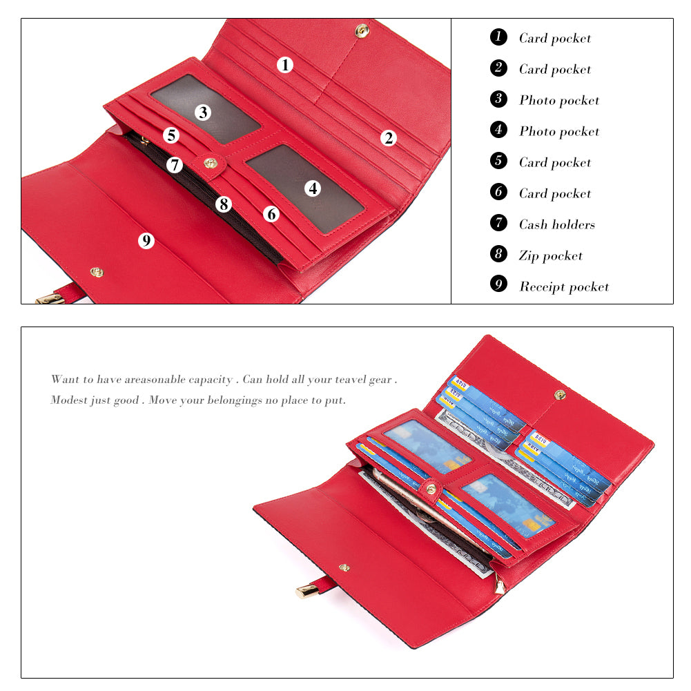 Mile Lightweight Designer Tri-Fold Wallet For Iphone For Women