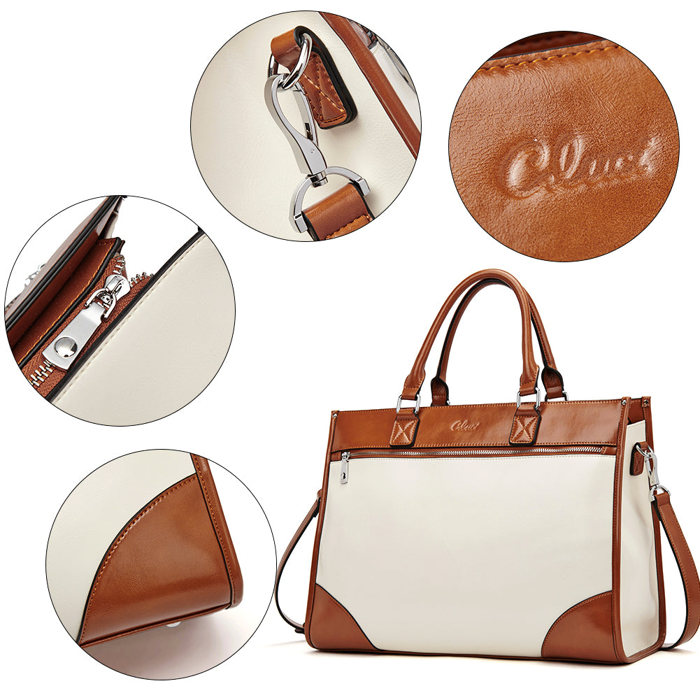 Lauren Ladies Wax Leather Briefcase Purse Laptop Bag