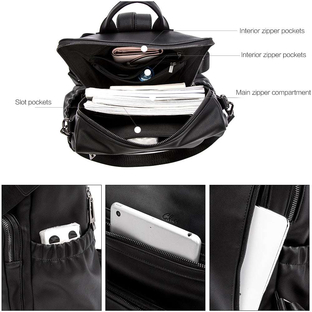 Greene Luxury Vintage Women's Leather Backpack Purse For Commuting