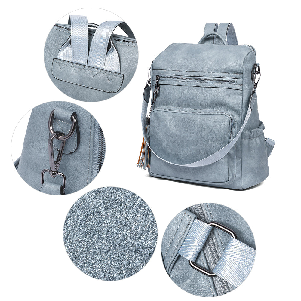 Greene Women's Leather Backpack Purse For Commuting | Two-Toned Vintage