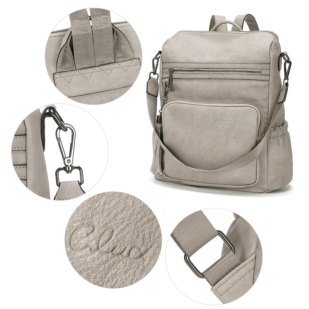 Greene Women's Leather Backpack Purse For Commuting | Two-Toned Vintage