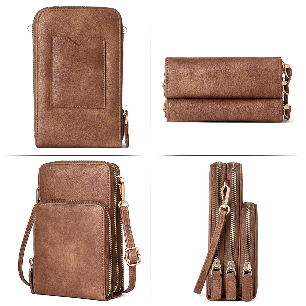 CLUCI Small Crossbody Bag for Women Leather Cellphone Shoulder Purses Fashion Travel Designer Wallet