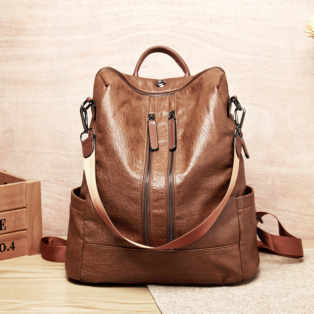 Greene Vegan Soft Leather Backpack Leather Purse For Work And Study