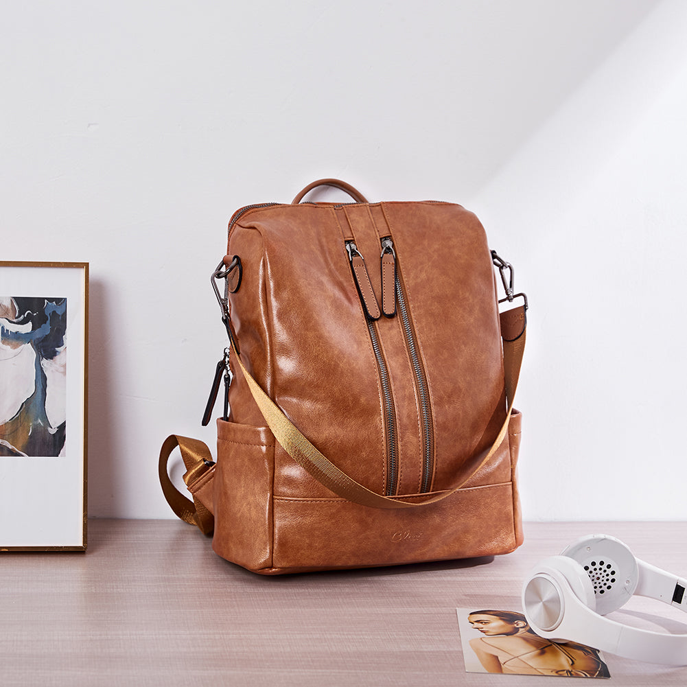 Greene Vegan Soft Leather Backpack Leather Purse For Work And Study