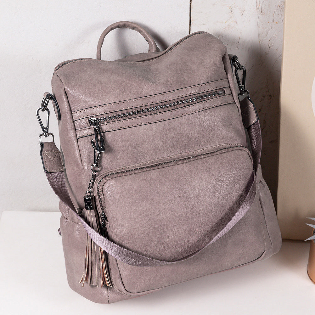 Greene Women's Leather Backpack Purse For Commuting | Two-Toned Vintage