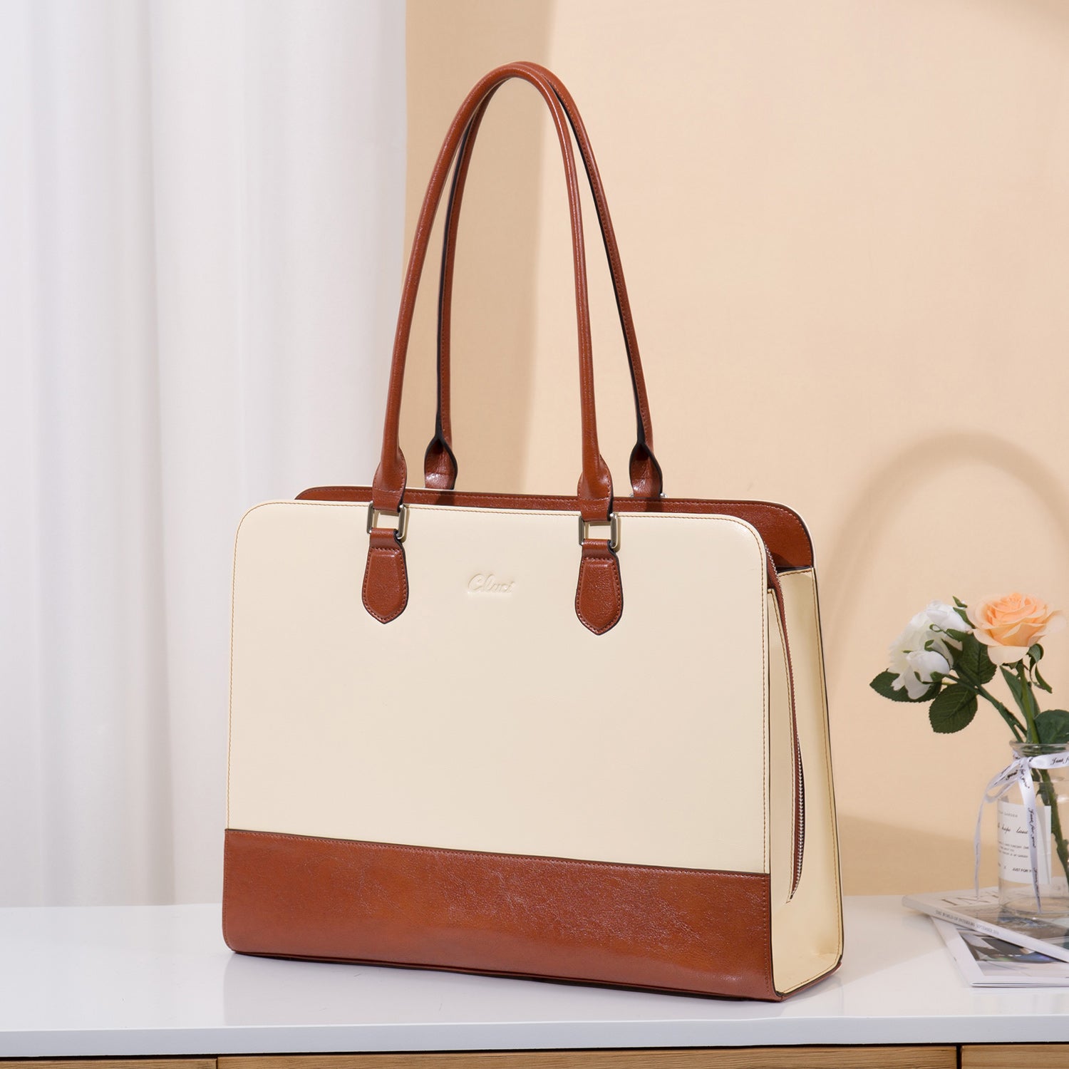 Lauren Designer Leather Briefcase For Women For Commuting