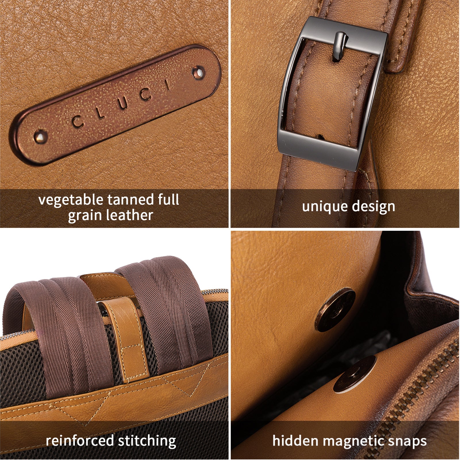Koch Vintage Full Grain Vegetable Tanned Leather Backpack For Work