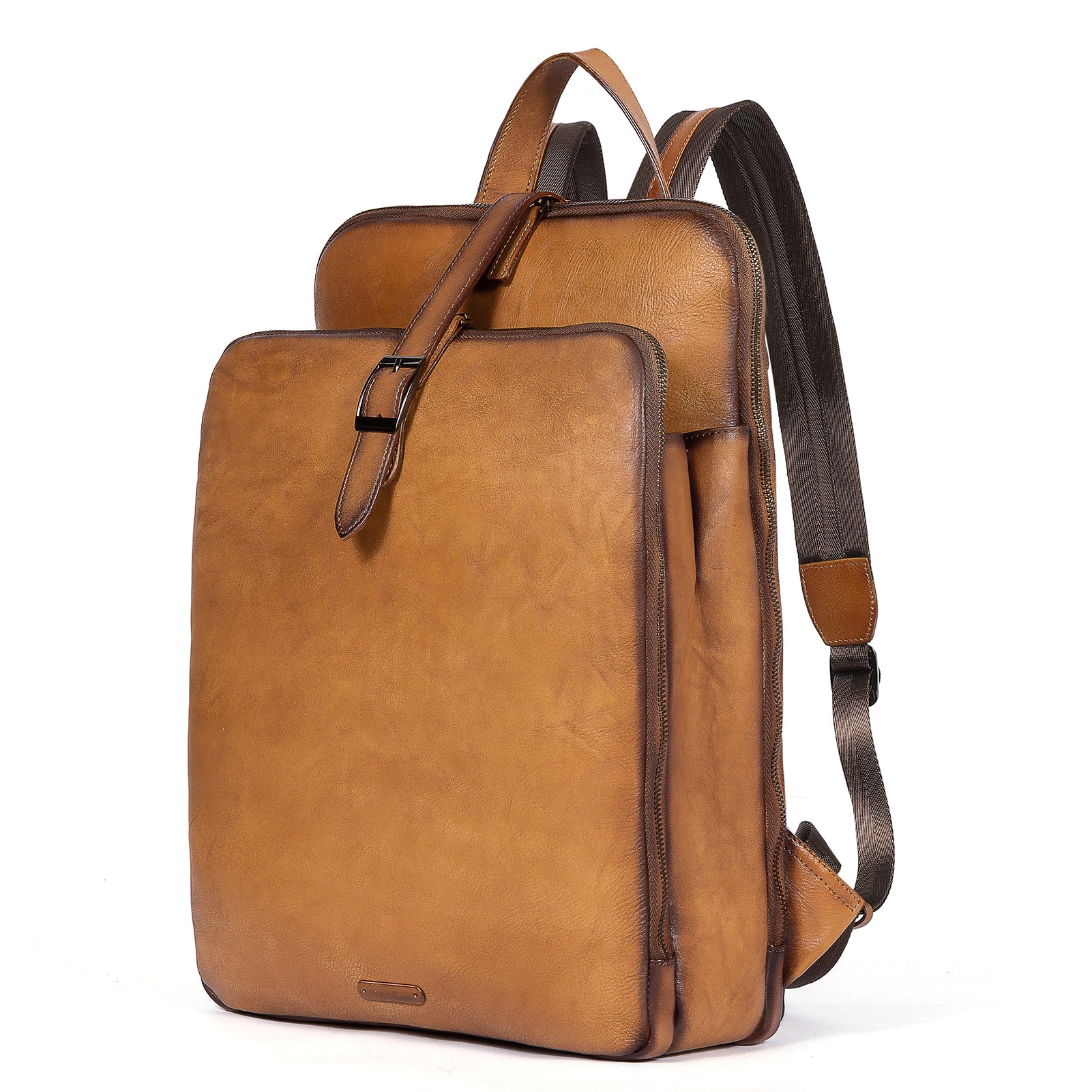 Koch Vintage Full Grain Vegetable Tanned Leather Backpack For Work